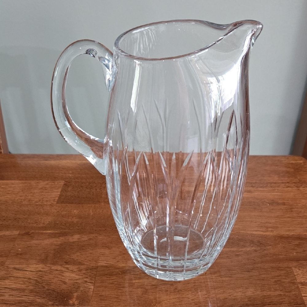 Block Plateau Crystal 10-3/4" Pitcher - Very Nice!